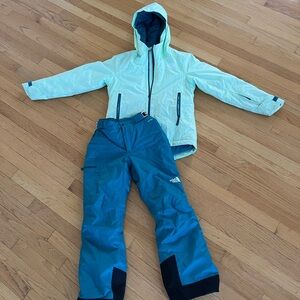 North Face matching Ski Outfit girls coat (12) and pants (10)